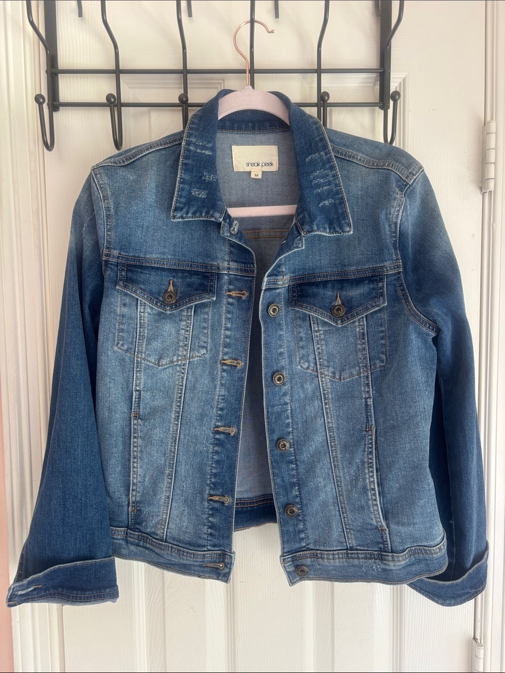 Sneak Peek Blue Washed Denim Jacket Size Medium